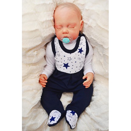 ŚPIOCHY ŚPIOSZKI bawełniane, granatowe w gwiazdki wzór 204G