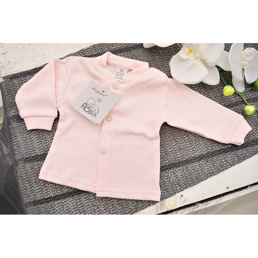 Pudrowy róż KAFTANIK r.50 koszulka bawełniana WCZEŚNIAK