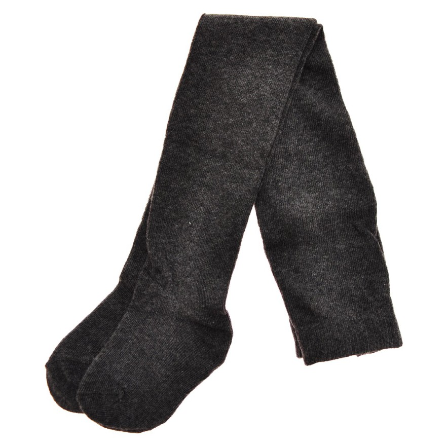 Grafitowe RAJSTOPY bawełniane gładkie