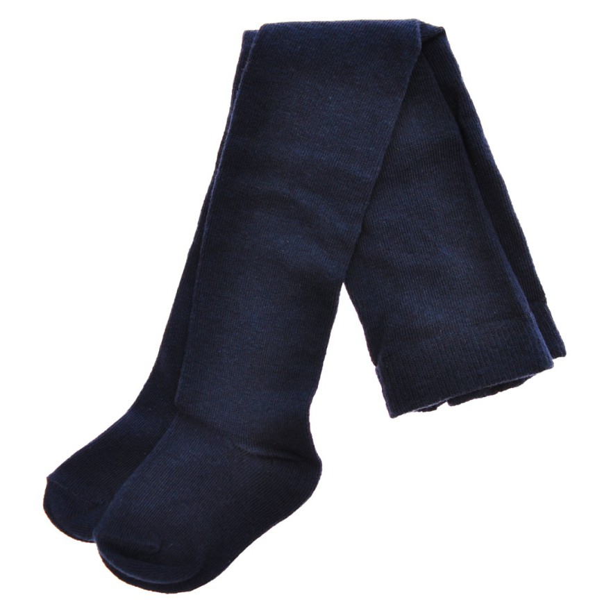 Granatowe RAJSTOPY bawełniane gładkie