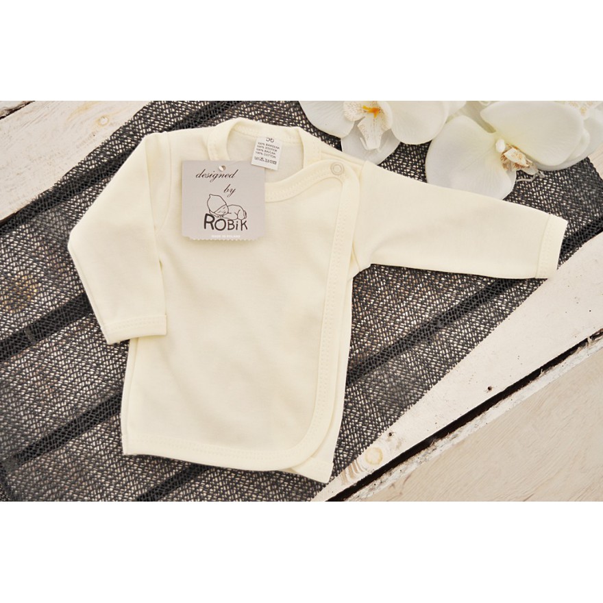 Ecru KOSZULKA kopertowa kaftanik