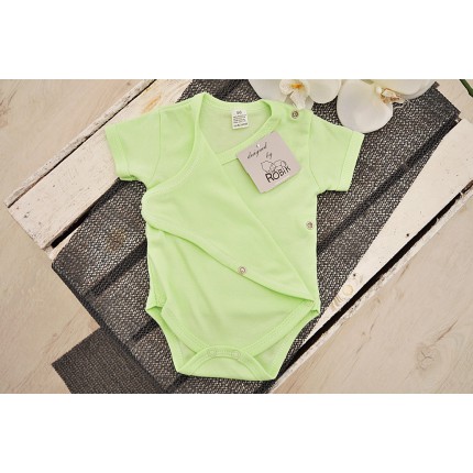 Pistacjowe BODY kopertowe krótki rękaw - pełna koperta