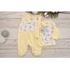 Żółta WYPRAWKA dla WCZEŚNIAKA w pieski koszulka + śpiochy 2cz. wzór 167K