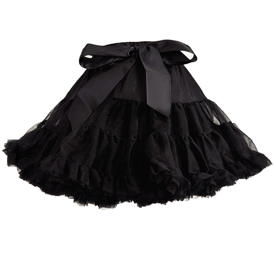 Puszysta czarna SPÓDNICZKA tiulowa z falbankami, szkoła, święta