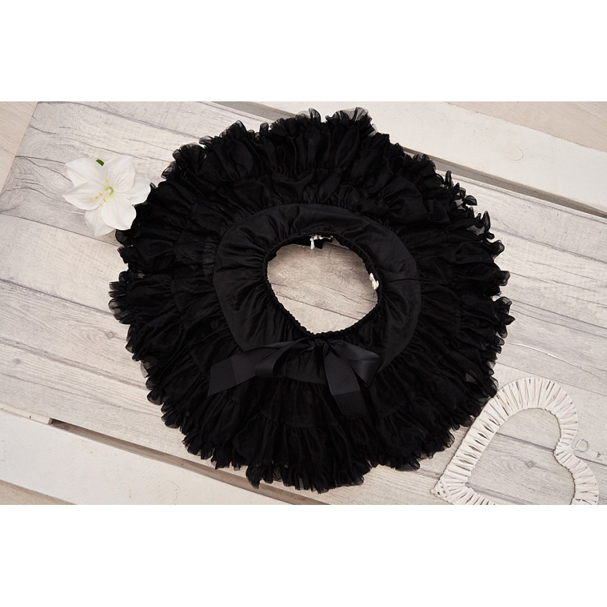 Puszysta czarna SPÓDNICZKA tiulowa z falbankami, szkoła, święta