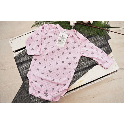 Różowe BODY w kokardki długi rękaw