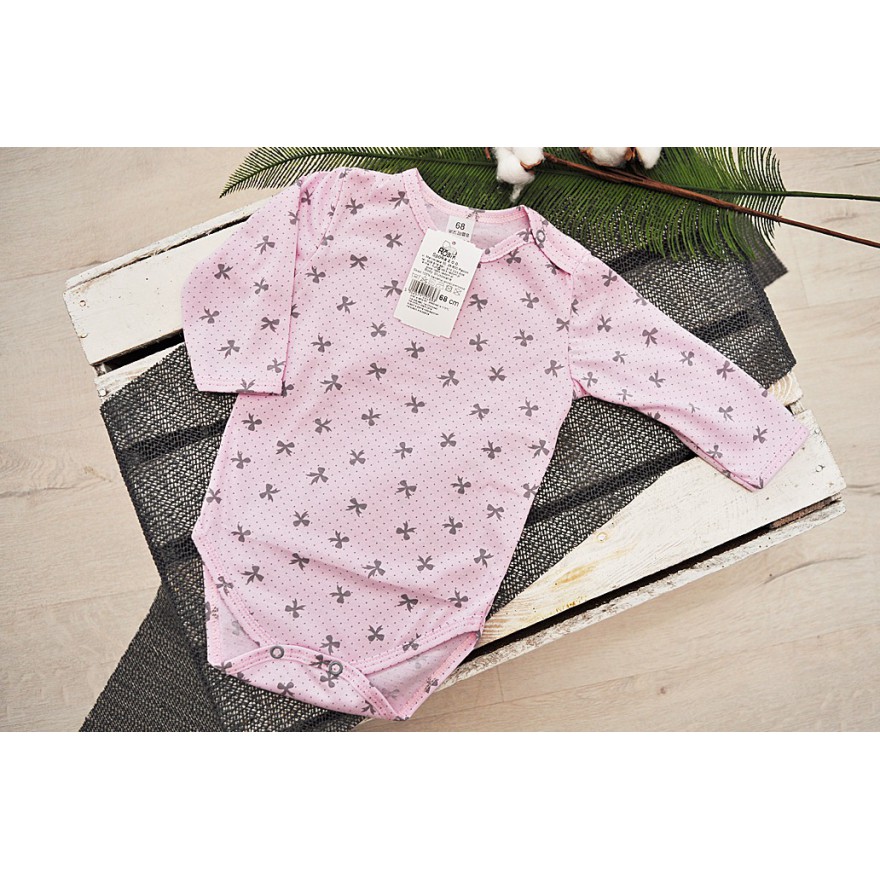 Różowe BODY w kokardki długi rękaw