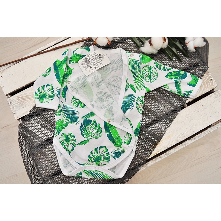 BODY kopertowe w zielone liście długi rękaw