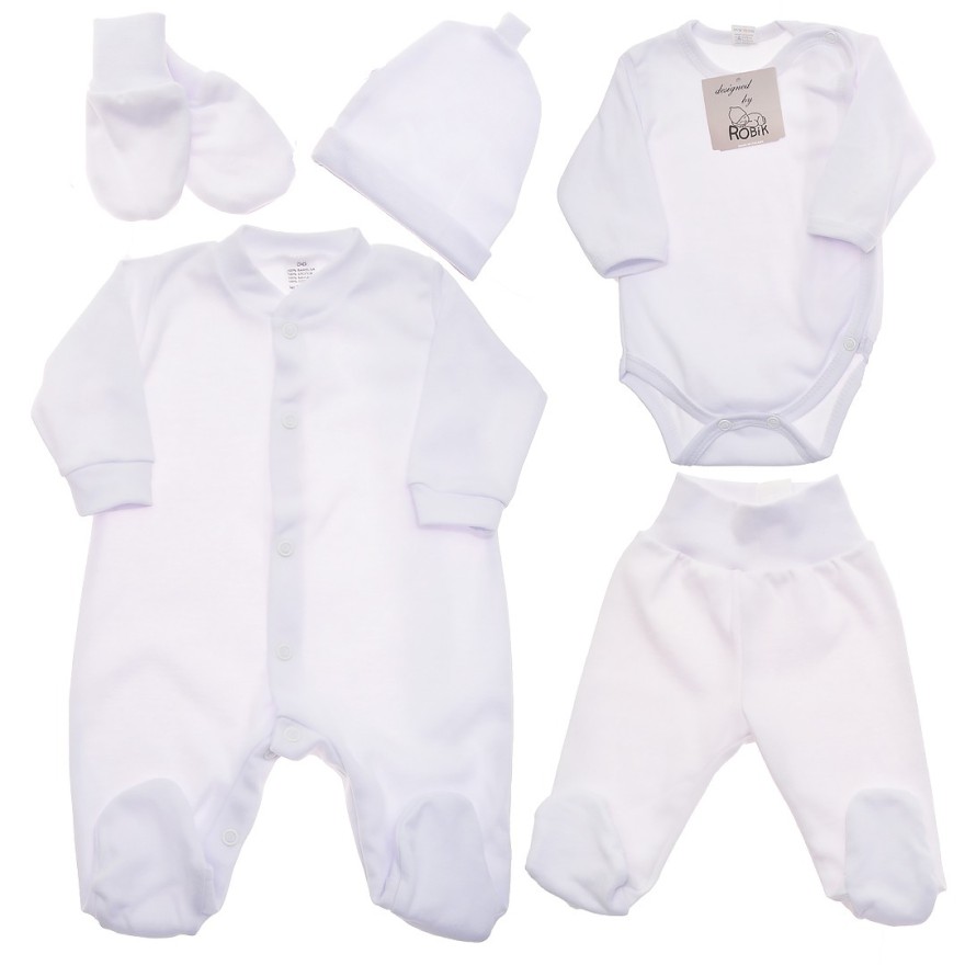 Biała WYPRAWKA dla wcześniaka do szpitala 5 części