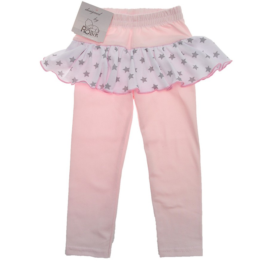 Pudrowy róż LEGINSY z falbanką w gwiazdki GETRY wzór 157R