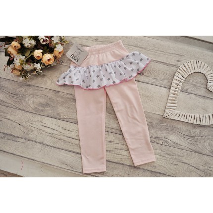 Pudrowy róż LEGINSY z falbanką w gwiazdki GETRY wzór 157R