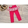 Fuksja LEGINSY z falbanką w róże GETRY wzór 363A