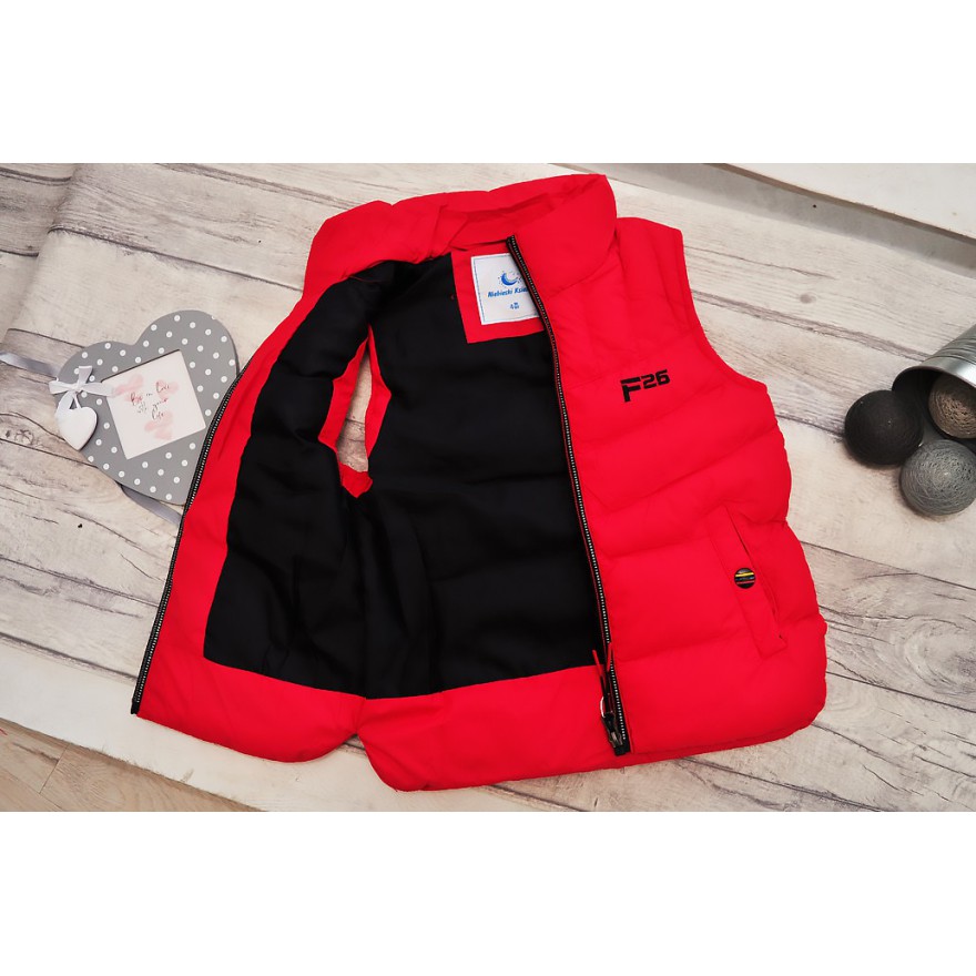 Czerwona KAMIZELKA bezrękawnik pikowany ocieplany