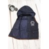 Granatowa KAMIZELKA bezrękawnik pikowany z kapturem wiosna jesień