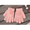 Różowe rękawiczki zimowe dziewczęce z pomponem 5P