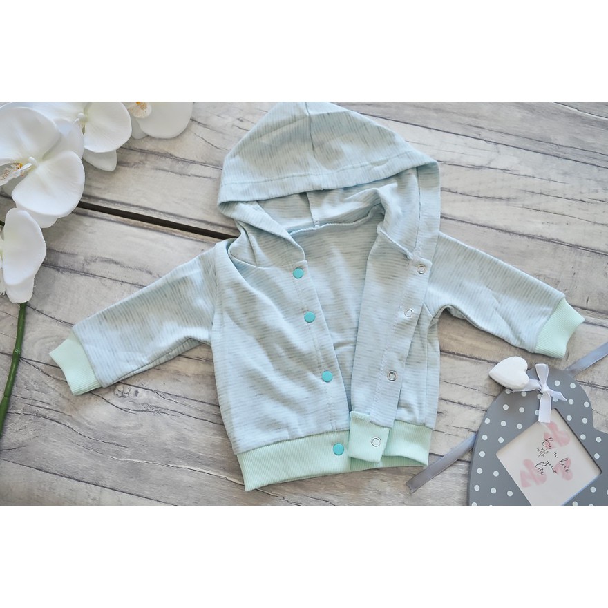 Miętowy komplet 3cz. dla niemowlaka KRÓLIK bluza body spodnie