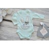 Miętowy komplet 3cz. dla niemowlaka KRÓLIK bluza body spodnie