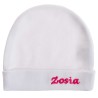 Biała CZAPECZKA dla noworodka SMERFETKA z imieniem Zosia