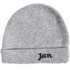 Szara CZAPECZKA dla noworodka SMERFETKA z imieniem Jan