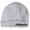 Szara CZAPECZKA dla noworodka SMERFETKA z imieniem Aleksander
