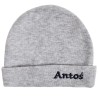 Szara CZAPECZKA dla noworodka SMERFETKA z imieniem Antoś