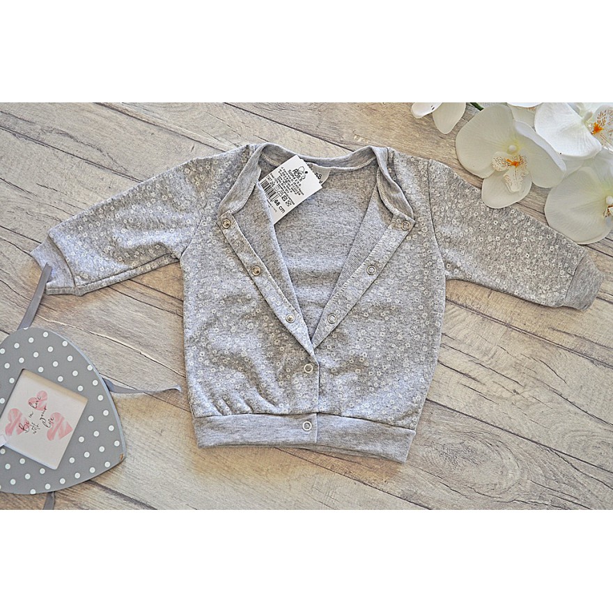 Szary komplet dziewczęcy DRES, bluza, spodnie z falbanką