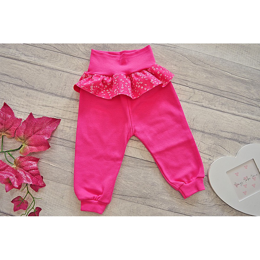 Amarantowy komplet dziewczęcy DRES, bluza, spodnie z falbanką