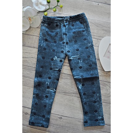 Niebieskie LEGGINSY ocieplane a'la jeans GETRY