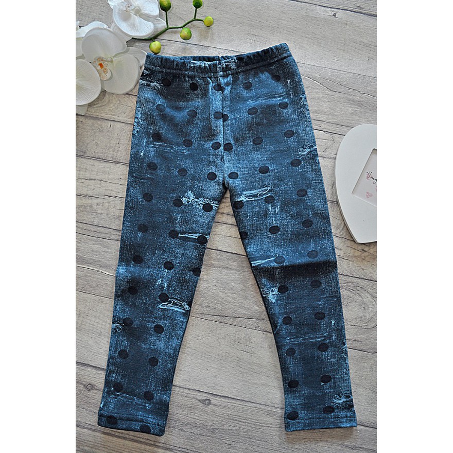 Niebieskie LEGGINSY ocieplane a'la jeans GETRY