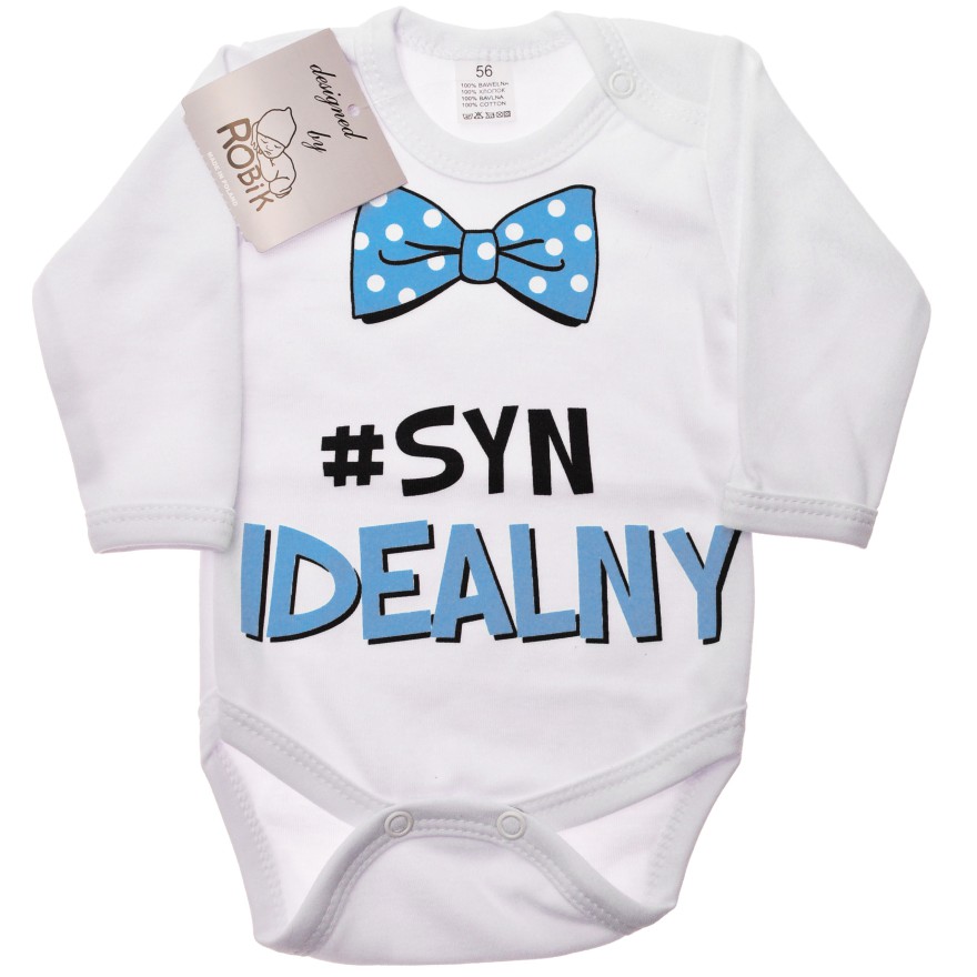 Białe BODY SYN IDEALNY długi rękaw wzór 581