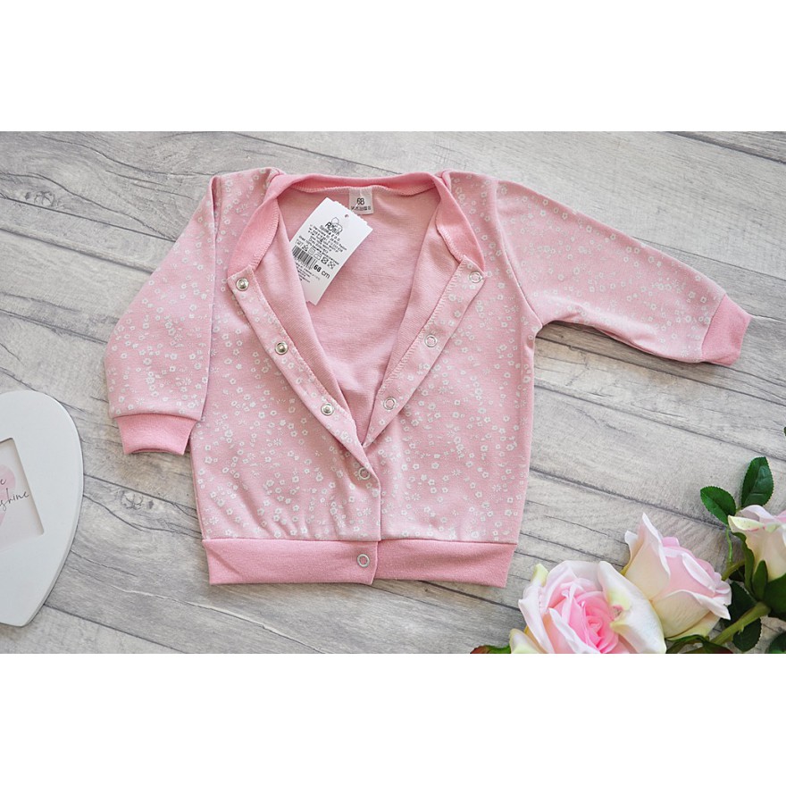 Pudrowy komplet dziewczęcy DRES, bluza, spodnie z falbanką