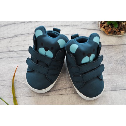 Niebieskie buty NIECHODKI MISIE BUCIKI ze zwierzakiem