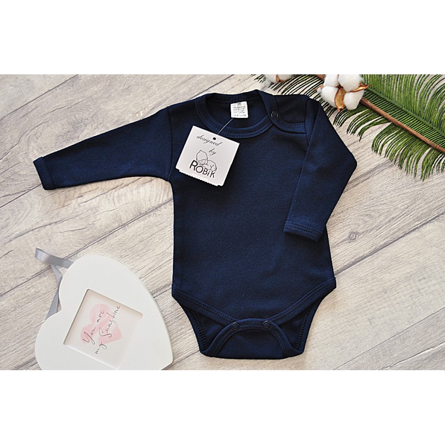 Granatowe BODY z długim rękawem