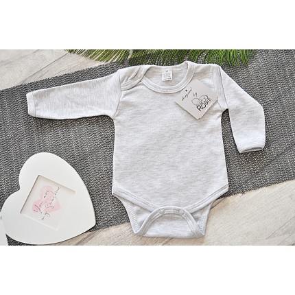 Szare BODY z długim rękawem