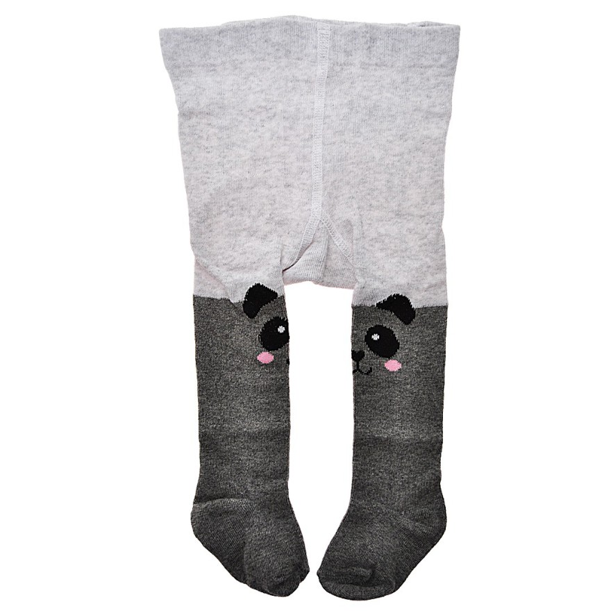 RAJSTOPY bawełniane szare z pandami wzór 596