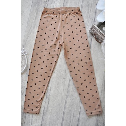 Brązowe LEGGINSY w łapki GETRY