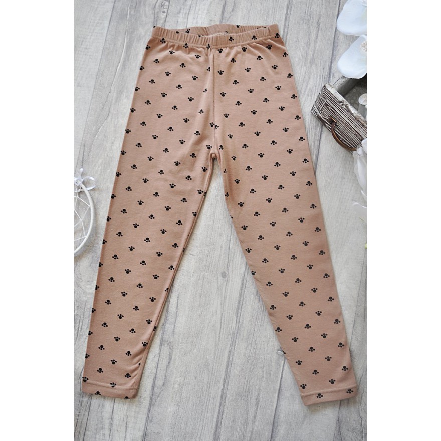 Brązowe LEGGINSY w łapki GETRY