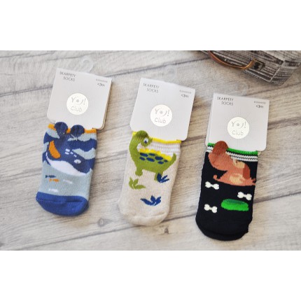 3 pary SKARPETKI frotte z elementem 3D BOY wzór C23