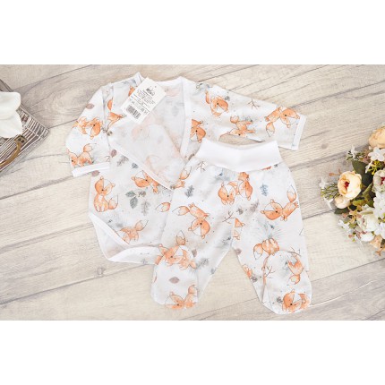 Komplet 2cz w liski, body kopertowe półśpiochy r.50 WCZEŚNIAK