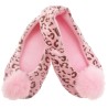 Różowe BALERINY PANTERKA z pomponem buty baletki kapcie