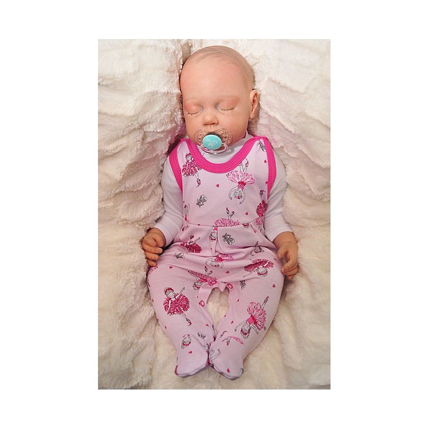 Dziewczęce ŚPIOCHY rozpinane w kroku, różowe w baletnice wzór 365A