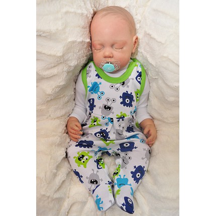 ŚPIOCHY rozpinane w kroku, r. 50 WCZEŚNIAK białe w ufoludki wzór 217TR