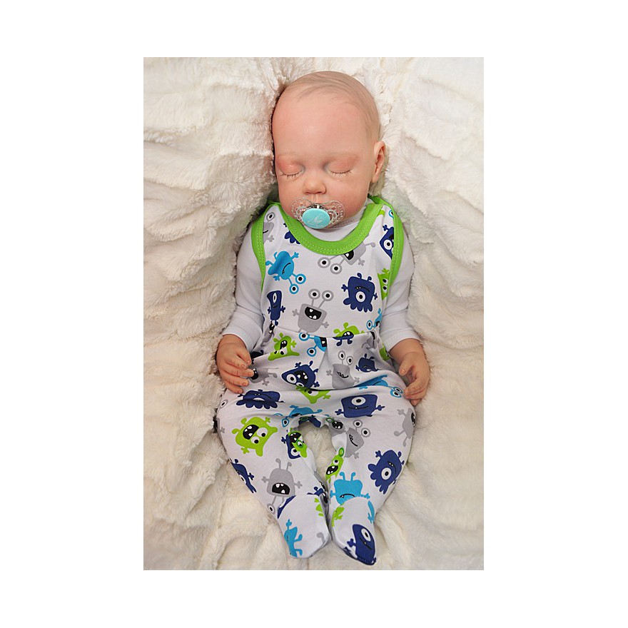 ŚPIOCHY rozpinane w kroku, r. 50 WCZEŚNIAK białe w ufoludki wzór 217TR