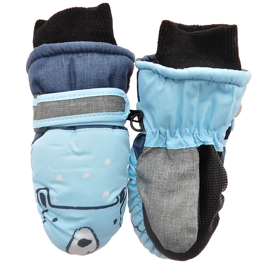 Niebieskie rękawiczki nieprzemakalne chłopięce MIŚ 1P 10cm