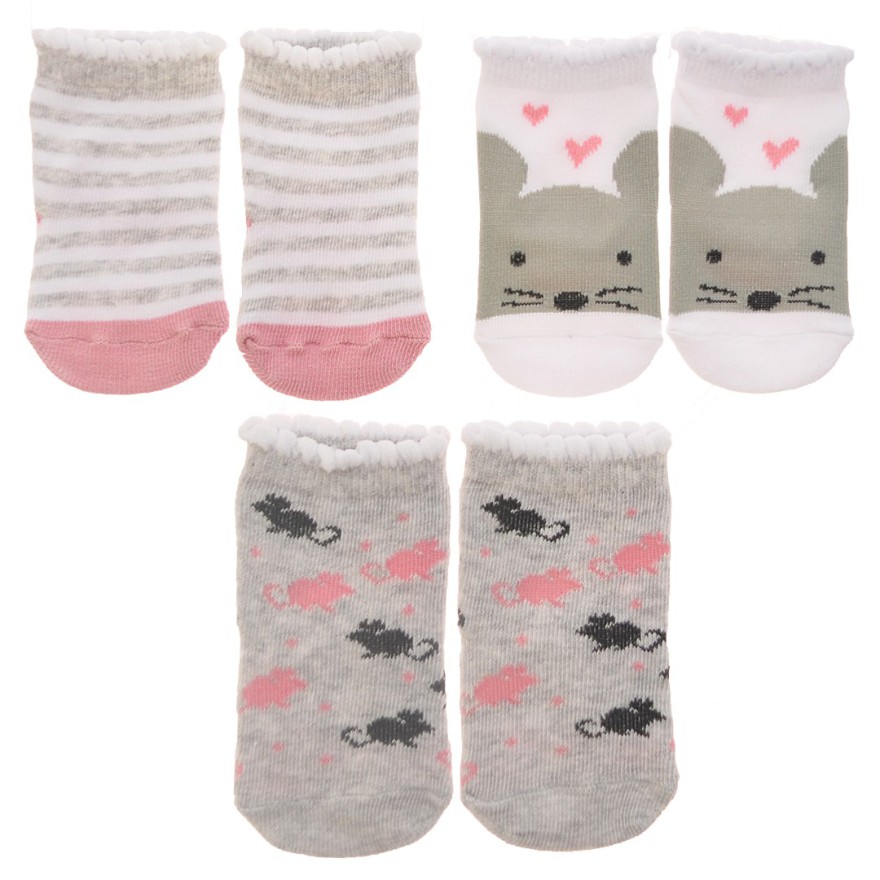 3 pary SKARPETKI bawełniane Girl wzór D28