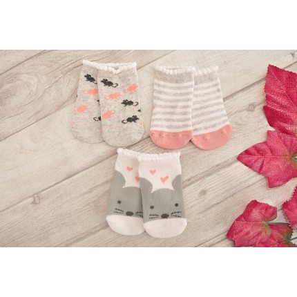 3 pary SKARPETKI bawełniane Girl wzór D28