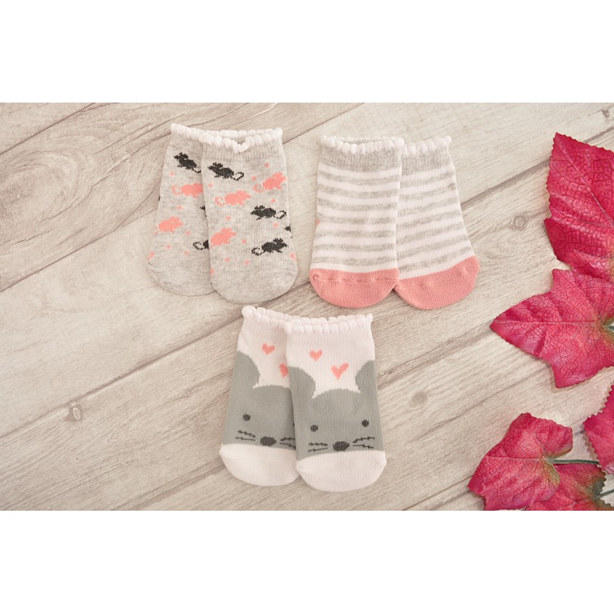 3 pary SKARPETKI bawełniane Girl wzór D28