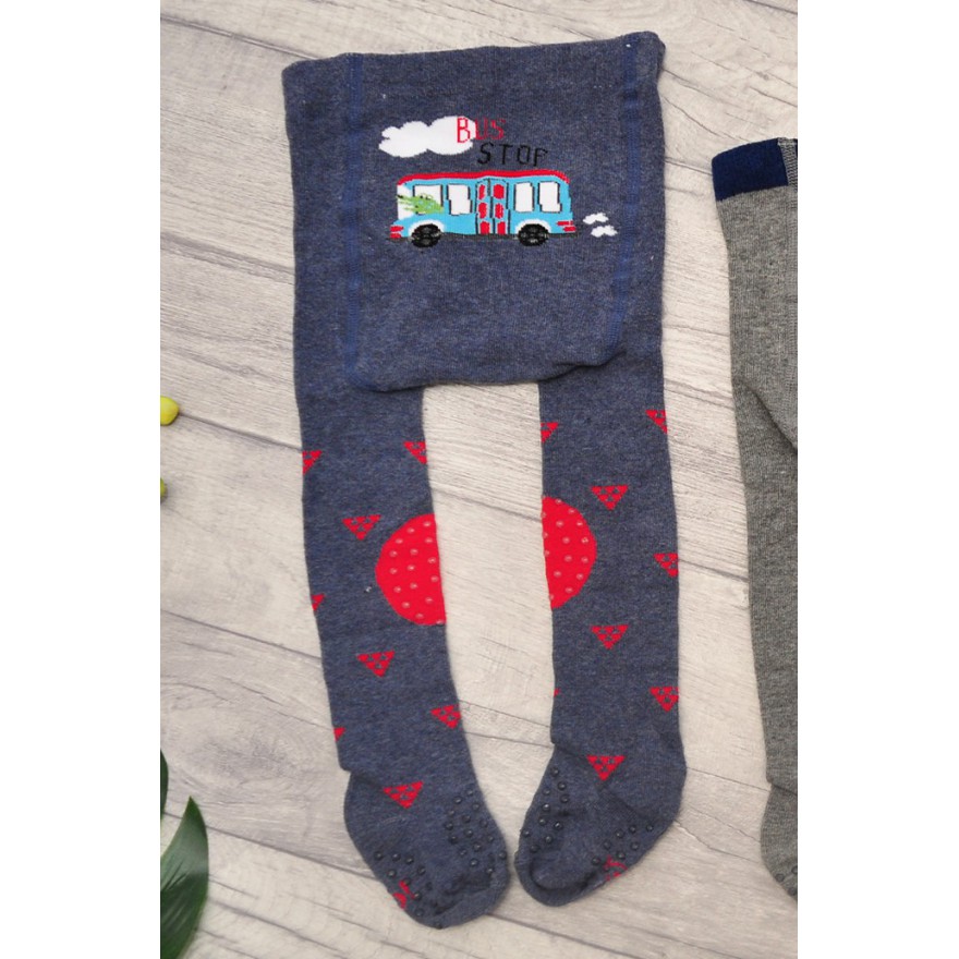 RAJSTOPY do RACZKOWANIA ciemno-niebieskie z autobusem POTRÓJNY ABS! wzór RA-173