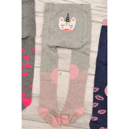 RAJSTOPY do RACZKOWANIA szare z jednorożcem POTRÓJNY ABS! wzór RA-821