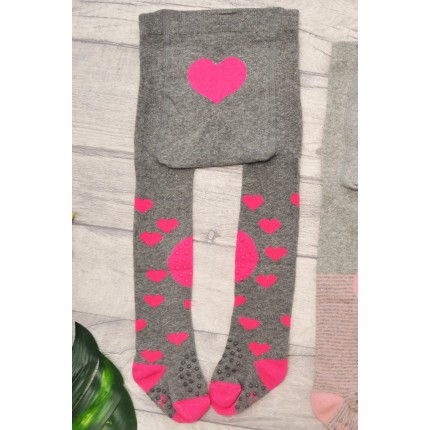 RAJSTOPY do RACZKOWANIA szare z sercami POTRÓJNY ABS! wzór RA-822
